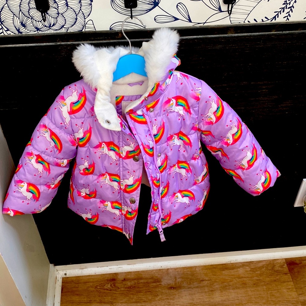 Unicorn winter puffer coat
